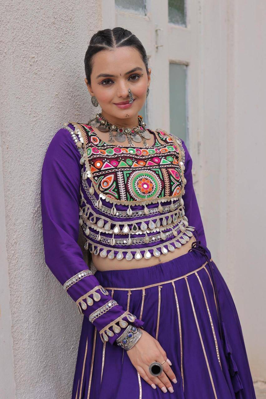 NAVRATRI LW 7145 Roman Purple Bridal lehenga choli supplier